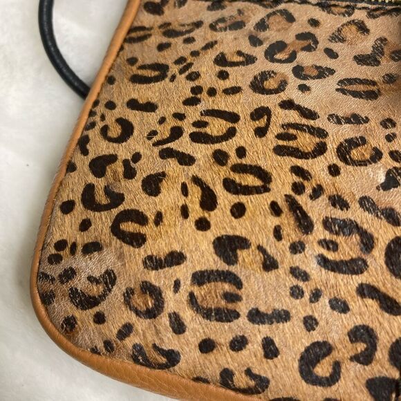 Fossil leather calf hair cheetah prints & tan pebble leather crossbody b… - Picture 7 of 9